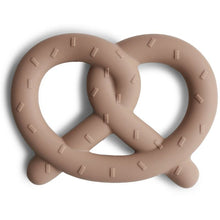  Anneau de dentition bébé forme bretzel en silicone Mushie couleur beige