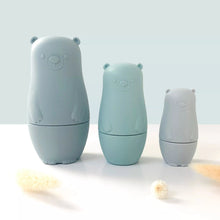  Jouet Montessori poupées russes en silicone bleu pour bébé Les Petits Citrons.