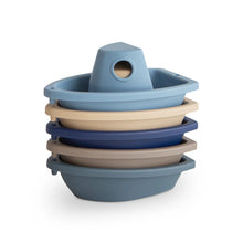  Jouets de bain bateaux empilables Mushie Océan – plastique PP, 5 pièces, sans BPA, pour bébés et enfants.