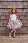 Jupe grise fantômes sequins enfant Great Pretenders détail