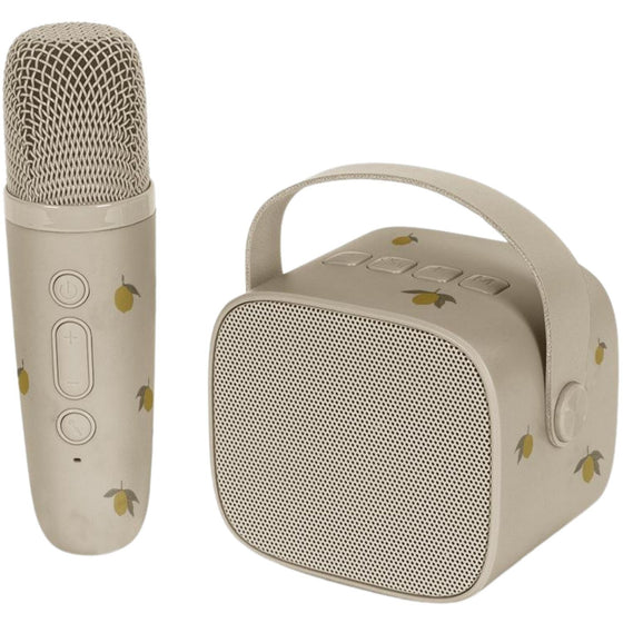 Micro karaoké et enceinte enfant Konges Slojd beige motif citron