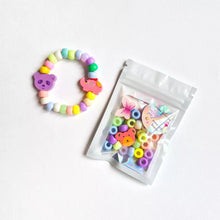  Kit bracelet enfant animaux en bois et perles Mini Galaxie avec tatouage