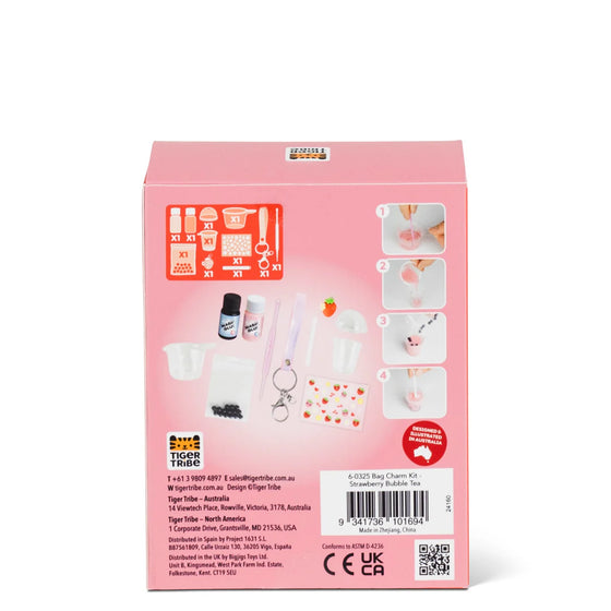 Kit breloque de sac Bubble Tea Fraise Tiger Tribe pour enfants – Ma Biche concept store