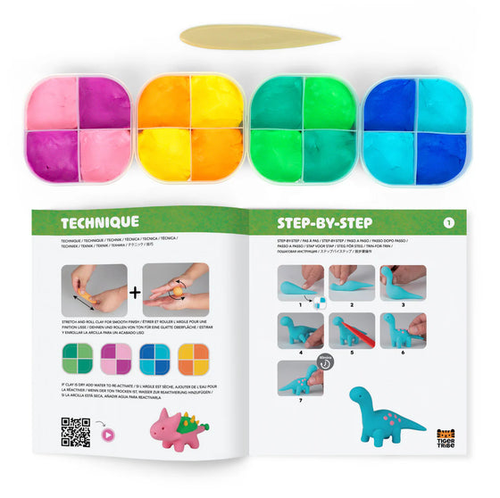 Kit de pâte à modeler enfants Claytopia Dino World Tiger Tribe – Ma Biche concept store