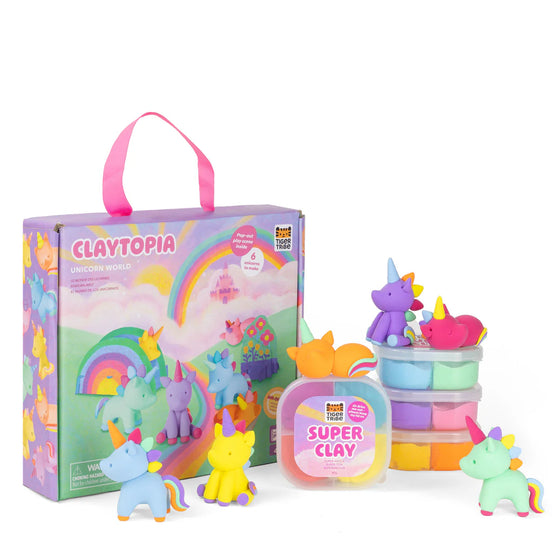 Kit créatif pâte auto-durcissante licorne Claytopia Tiger Tribe – Ma Biche concept store