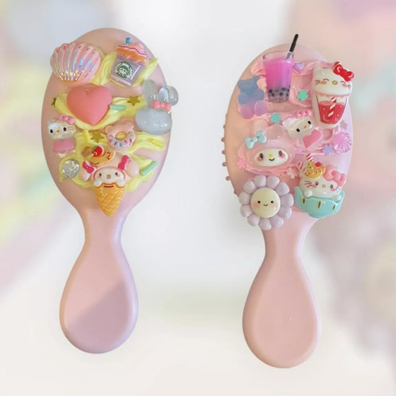 Kit DIY brosse à cheveux verte avec crème décorative et éléments kawaii – Maison Ayaka