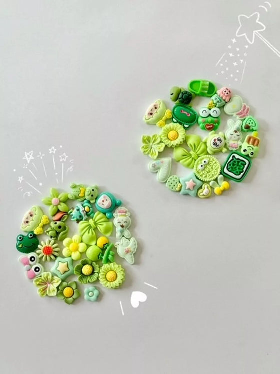 Kit DIY brosse à cheveux verte avec crème décorative et éléments kawaii – Maison Ayaka