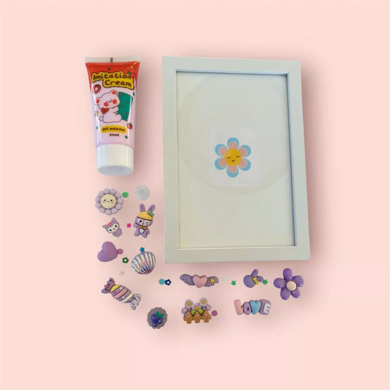 Kit DIY pour décorer un cadre photo avec crème chantilly et charms kawaii – Maison Ayaka