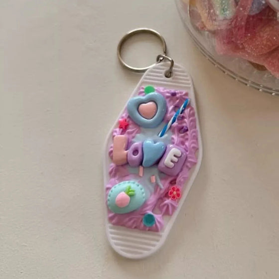 Kit DIY pour créer un porte-clés style motel avec crème imitation chantilly et mini décorations kawaii – Maison Ayaka
