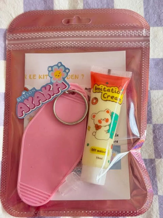 Kit DIY pour créer un porte-clés style motel avec crème imitation chantilly et mini décorations kawaii – Maison Ayaka