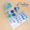 Kit pâte autodurcissante Ocean Tiger Tribe aux nuances de bleu – activité créative enfant sans cuisson