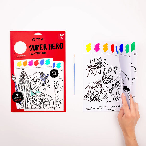 Kit de peinture à l'eau, thème Super Hero, marque Omy.