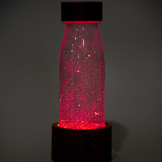 Socle lumineux en bois pour bouteille sensorielle - Petit Boum