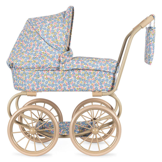 Landau jouet pour poupées Minnie motif fleuri bleu et rose – Konges Sløjd