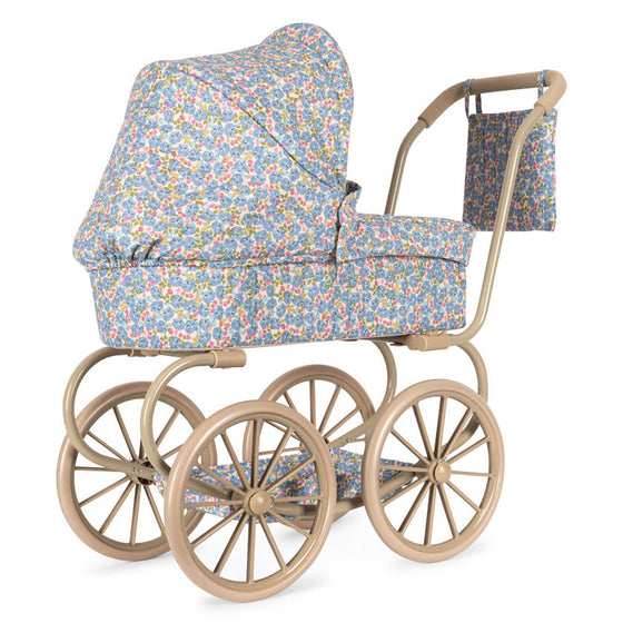 Landau jouet pour poupées Minnie motif fleuri bleu et rose – Konges Sløjd
