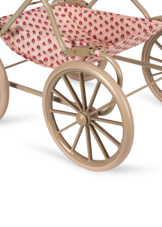 Landau poupée Rosie Rose Konges Slojd avec capote et panier de rangement