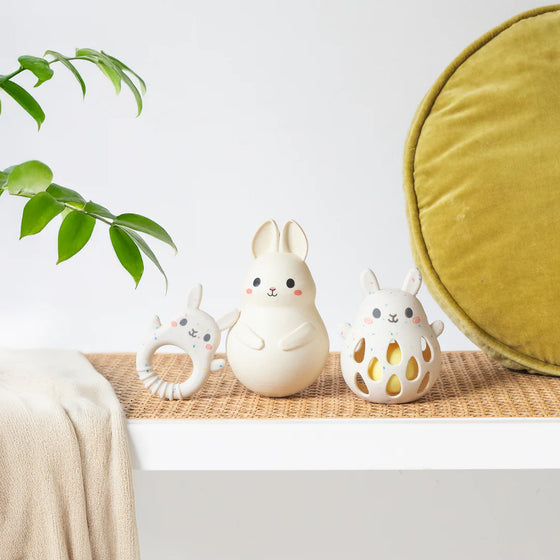 Jouet bébé lapin culbuto en plastique écologique – Tiger Tribe