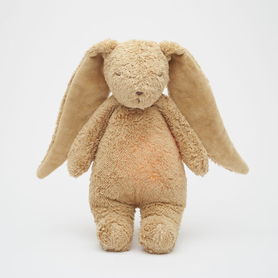 Moonie 2.0 lapin vintage cappuccino – peluche veilleuse bruit blanc pour bébé