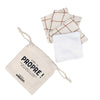 Lot de 4 lingettes lavables grands carreaux Atelier Wagram – accessoires zéro déchet pour bébé et famille