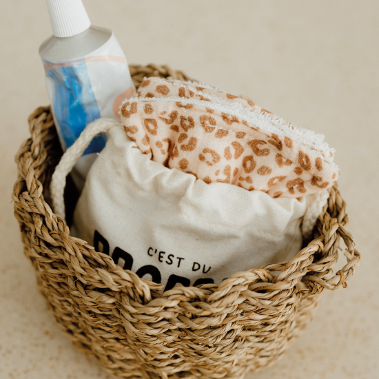 Lot de 4 lingettes lavables Léopard Atelier Wagram – accessoires zéro déchet pour bébé et famille