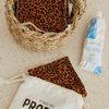Lot de 4 lingettes lavables Léopard marron Atelier Wagram – accessoires zéro déchet pour bébé et famille