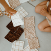Lot de 4 lingettes lavables Léopard marron Atelier Wagram – accessoires zéro déchet pour bébé et famille