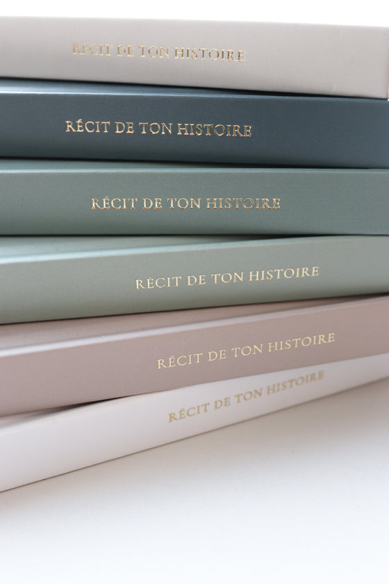 Livre de naissance bébé “Mon Amour” coloris Céleste Brume – album souvenirs à compléter