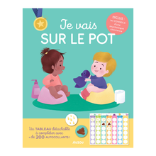  Livre Je vais sur le pot Auzou, apprentissage de la propreté avec tableau et autocollants