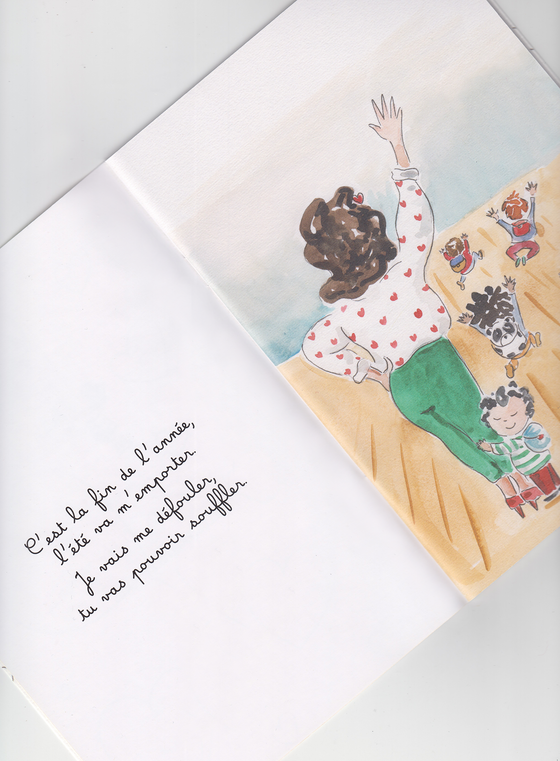 Couverture du livre Merci pour cette année - petit poème illustré à offrir à une maîtresse ou une nounou en fin d’année
