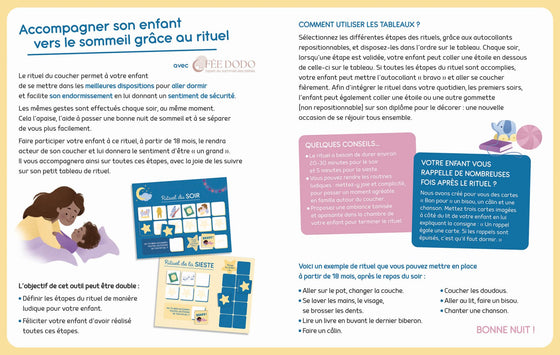 Livre Mon rituel du dodo Auzou, aide au coucher avec tableau et autocollants pour enfant