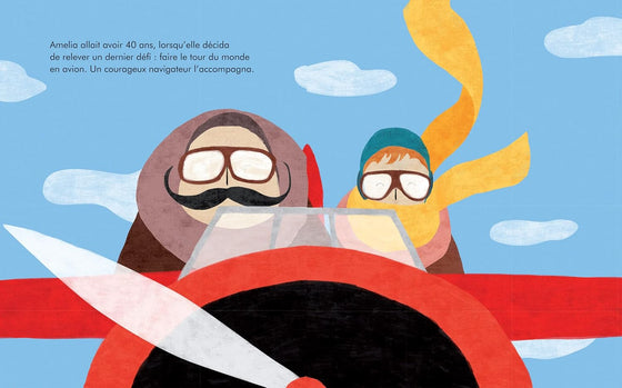 Livre pour enfants Petite & Grande Amelia Earhart Kimane éditions – histoire de la célèbre aviatrice et aventurière