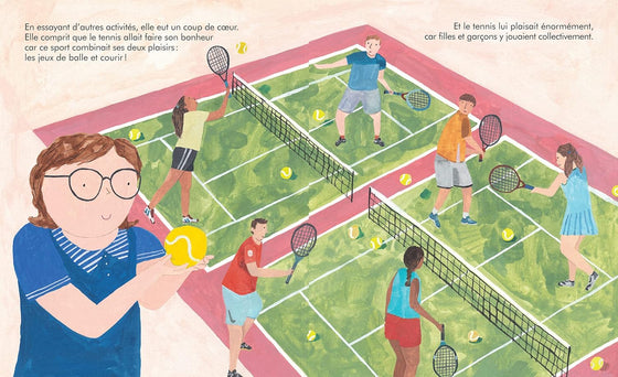 Livre pour enfants Petite & Grande Billie Jean King Kimane éditions – histoire de la championne de tennis engagée pour l’égalité