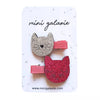 lot barrettes chat paillettes rose argent enfant accessoire cheveux fille mini galaxie
