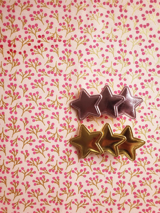 lot de 2 barrettes étoiles rose métallisé et doré Mini Galaxie pour enfants