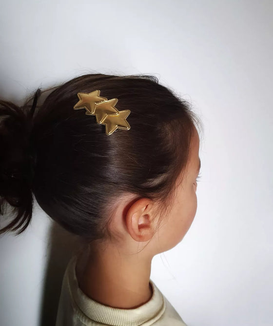 lot de 2 barrettes étoiles rose métallisé et doré Mini Galaxie pour enfants