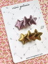lot de 2 barrettes étoiles rose métallisé et doré Mini Galaxie pour enfants