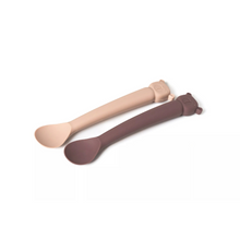 Lot de 2 cuillères bébé en silicone Lili blush et prune The Cotton Cloud