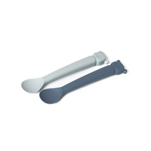  Lot de 2 cuillères bébé en silicone Lili indigo et ciel The Cotton Cloud