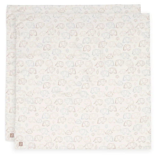 Lot de 2 langes en gaze de coton Elephant Tales Jollein