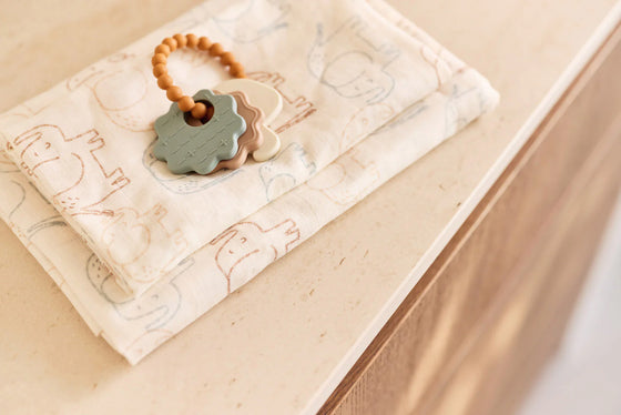 Lot de 2 langes en gaze de coton Elephant Tales Jollein