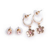 Lot de 2 paires de boucles d’oreilles enfant fleurs et strass roses Great Pretenders