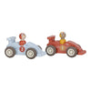 Lot de 2 voitures de course en bois à rétrofriction Little Dutch – jouet enfant