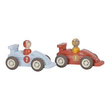  Lot de 2 voitures de course en bois à rétrofriction Little Dutch – jouet enfant