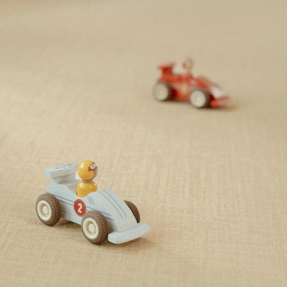 Lot de 2 voitures de course en bois à rétrofriction Little Dutch – jouet enfant