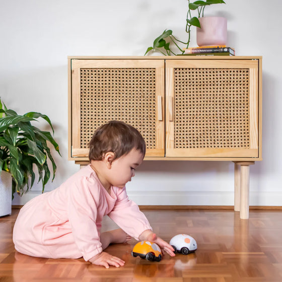 Lot de deux voitures à friction pour bébé en forme de chat et de souris – Tiger Tribe