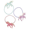 Lot de 3 élastiques cheveux licornes pailletées enfant Great Pretenders rose mauve bleu