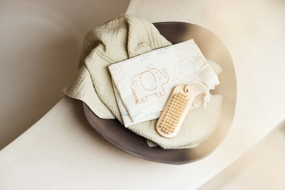 Lot de 3 langes bébé motif éléphants Jollein 70x70 cm