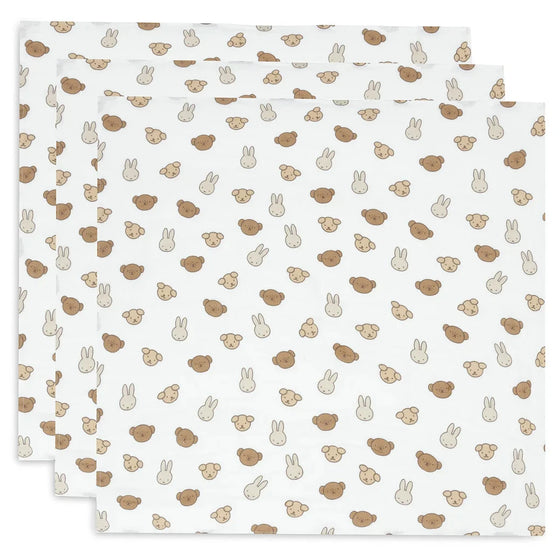 Lot de 3 langes en gaze de coton Miffy & Friends Jollein 70 x 70 cm