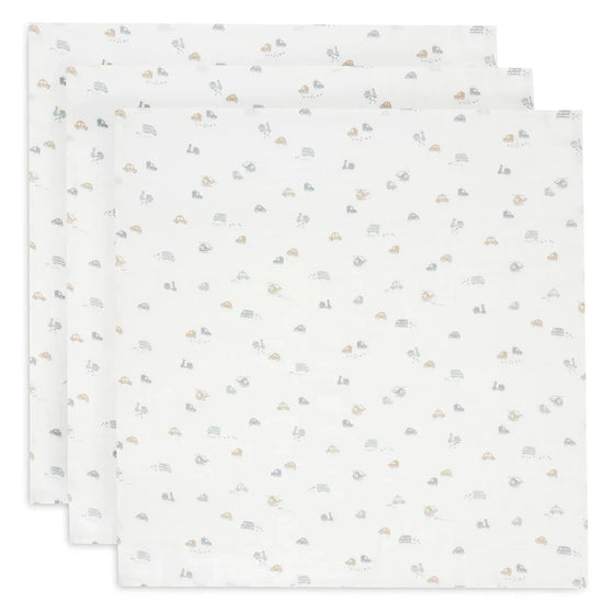 Lot de 3 langes en gaze de coton Jollein On the Go 70 x 70 cm