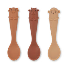  Lot de trois cuillères en silicone - Ferme - Rose mix - Konges Sløjd